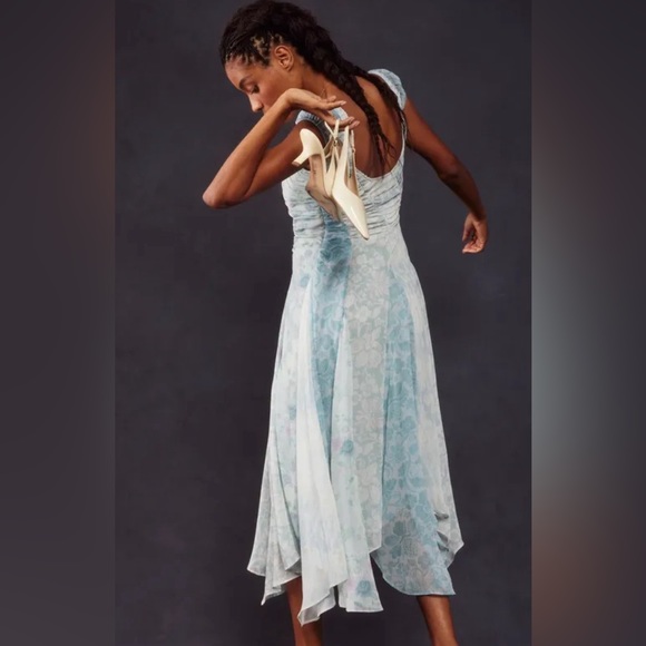 NWOT Free People Gorgeous mixed media ocean combo  heart to heart midi dress. 4 - Picture 3 of 16